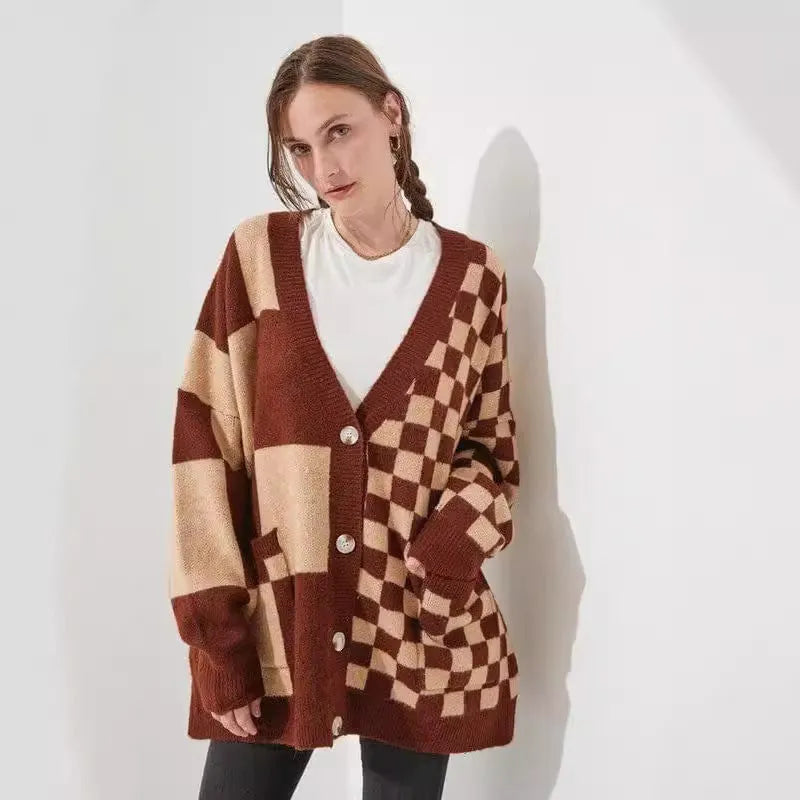 Loose slim fit cardigan knitwear in polyester fabric available in six colours including grey, maroon and purple