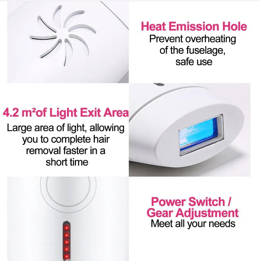 White home IPL laser hair removal device on a table.