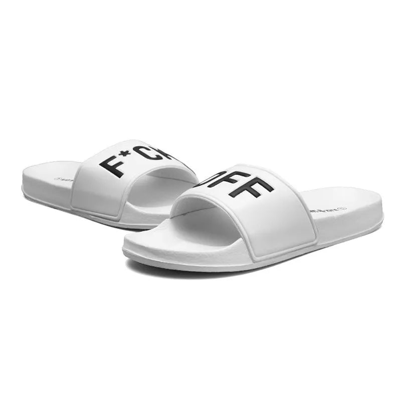 Men's open-toe slippers in black or white with rubber sole, sizes 36 to 46, viscose upper