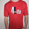 Red men's loose-fit cotton T-shirt with short sleeves and a round neck.