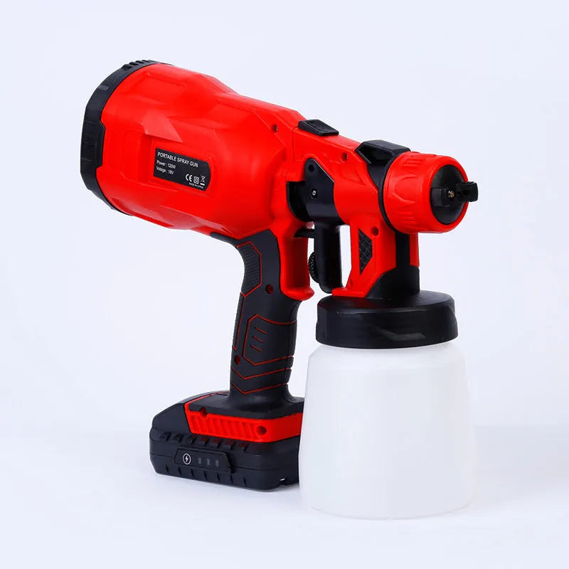 Blue cordless paint spraying machine with 800ml watering can and 550W power rating