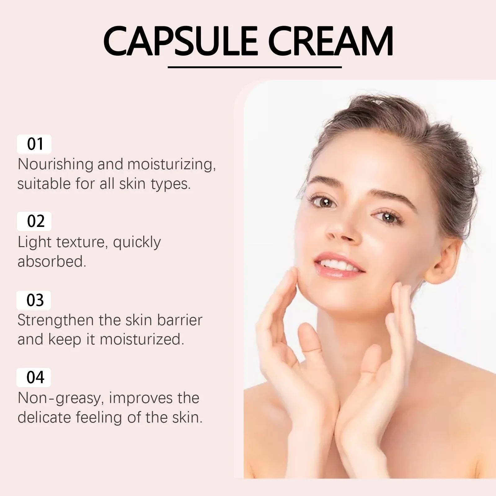 55g moisturising cream jar with dual-phase gel and white ball formulation for skincare hydration