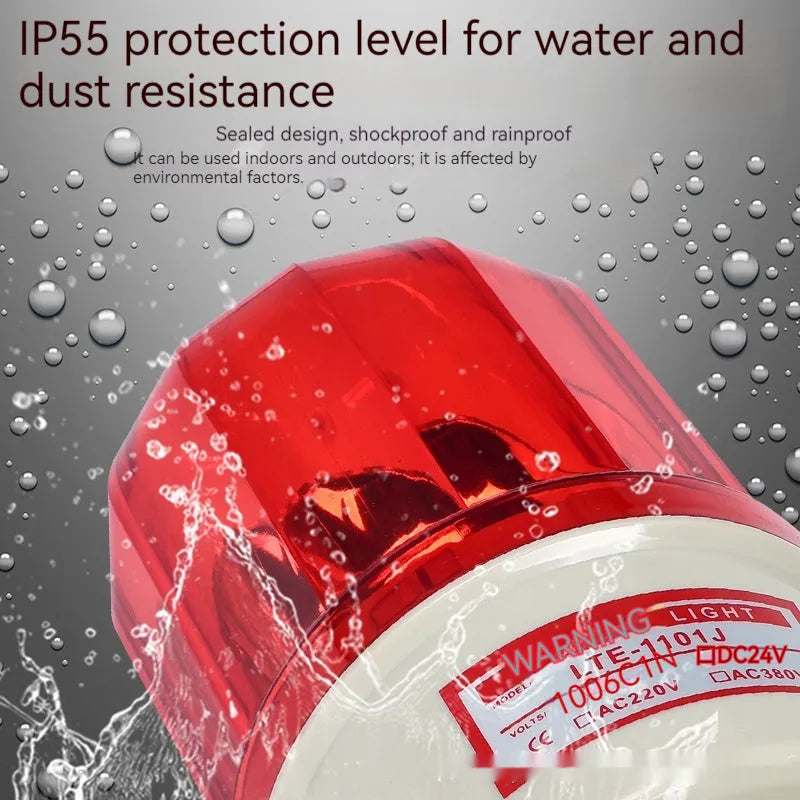 LTE-1101J red rotating warning light with sound alarm for industrial machine tool use