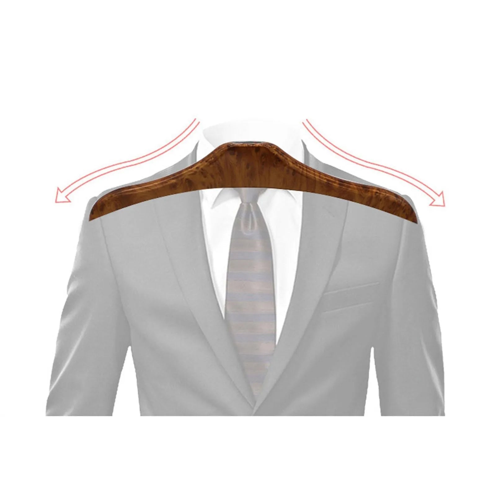 Wood yellow car mounted clothes hanger with stainless steel frame measuring 46.5cm by 23cm for suits and coats