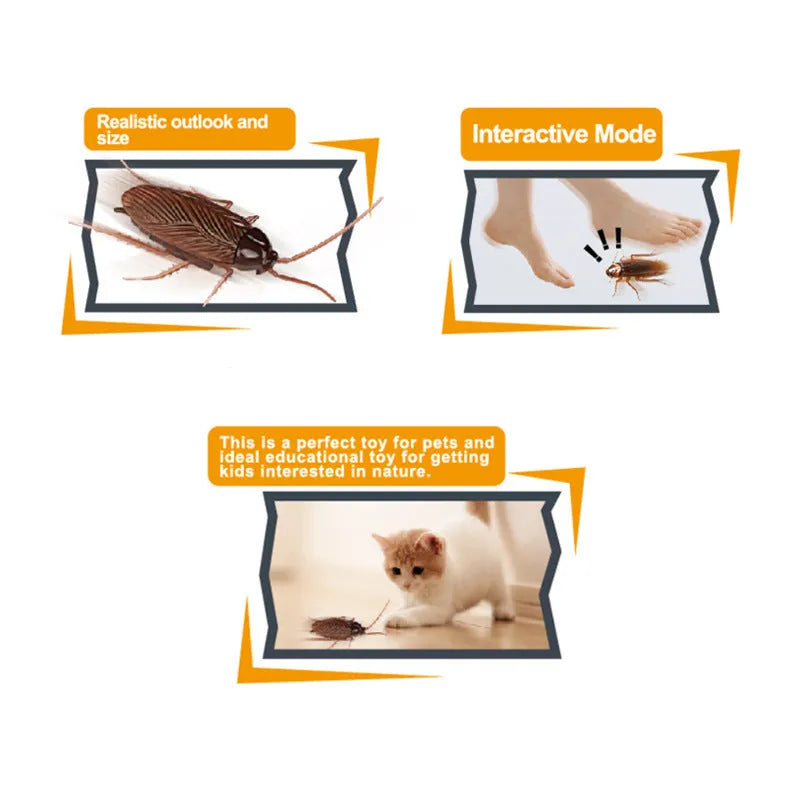 Electric vibration walking toy for pets in cockroach, tarantula, mouse, or dragonfly designs