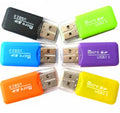 Mini USB TF card reader with 16 GB microSD card and SD adapter for computer file transfer