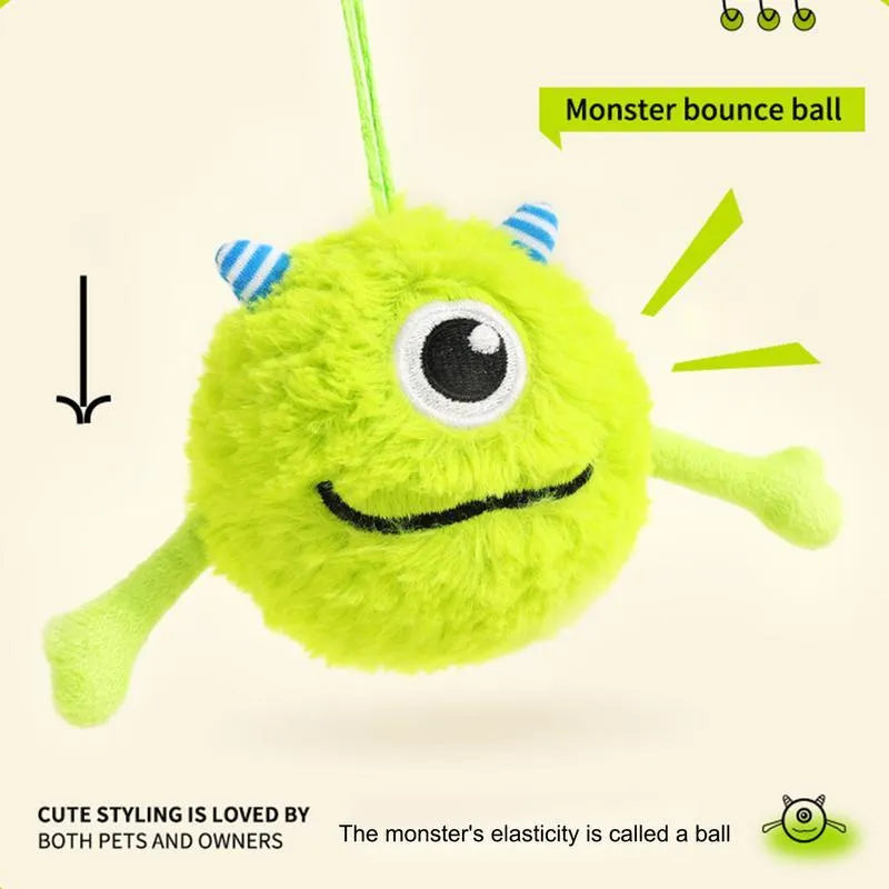 Green interactive dog ball toy with squeaker for teething and play, measuring 12 cm in diameter