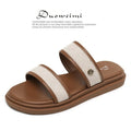 Women's vintage flip-flops in brown or black with artificial PU upper and soft bottom, sizes 35-41