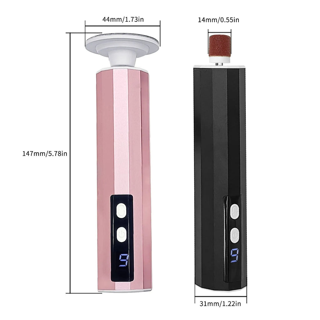 Household callus trimmer with USB cable and grinding wheels for foot exfoliation