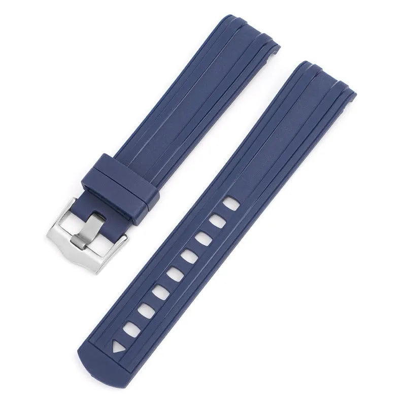 20mm original style watch strap with silver buckle in multiple colour options including black, blue, green, and pink.