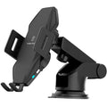 T3 car wireless charger in matte black with suction cup dashboard mount and Type-C cable