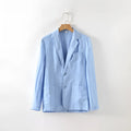 Men's lightweight linen suit coat in solid colour with stick pocket, available in sizes S to 3XL