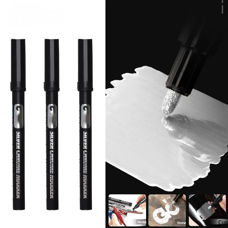 Mirror marker pen with waterproof ink for writing on glass, showing 1mm and 2mm tip options