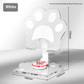 Transparent acrylic rotating mobile phone stand in cartoon style, available in five colours.