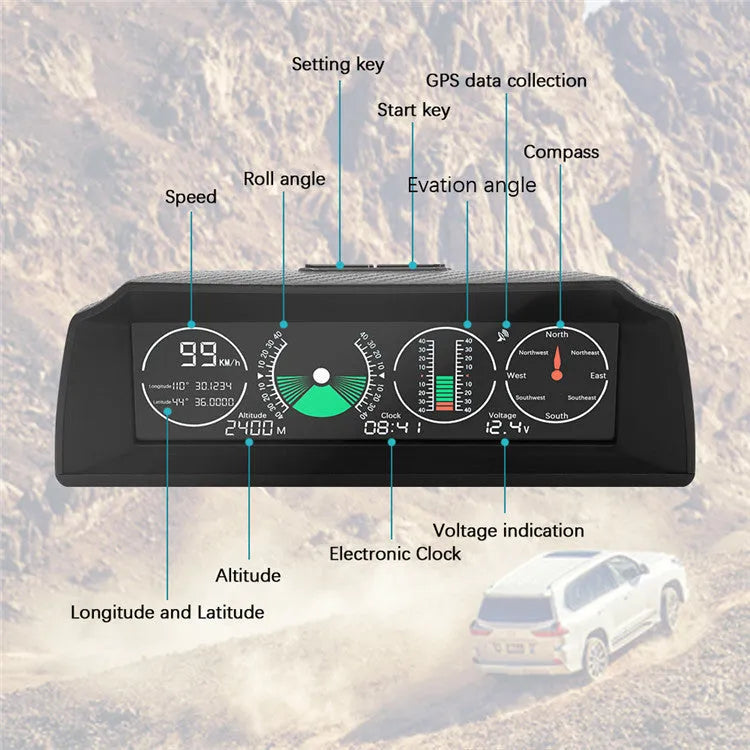 Black GPS GO 2 universal car head-up display monitor on a car dashboard
