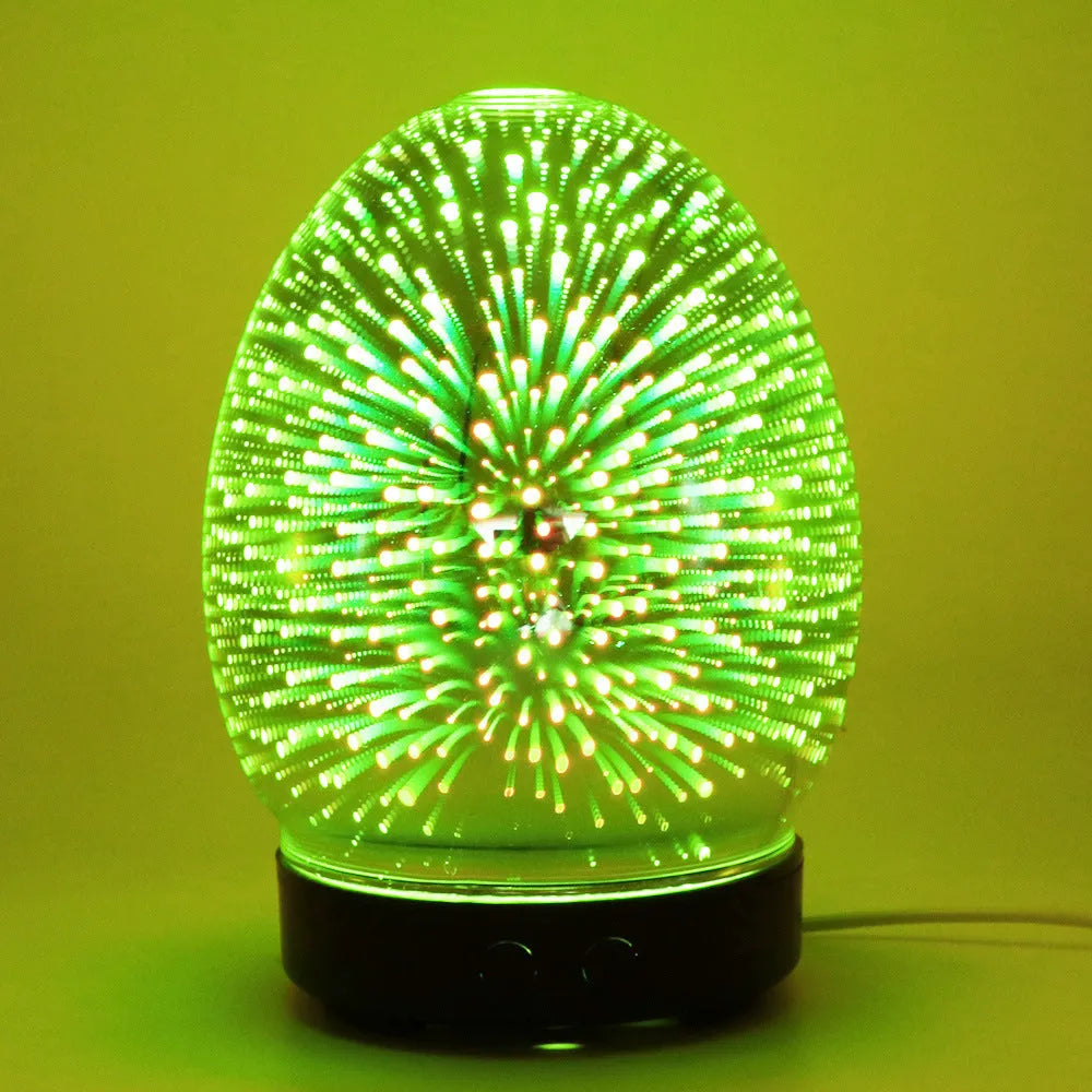 A portable tabletop ultrasonic air humidifier with a control panel on a wooden surface.