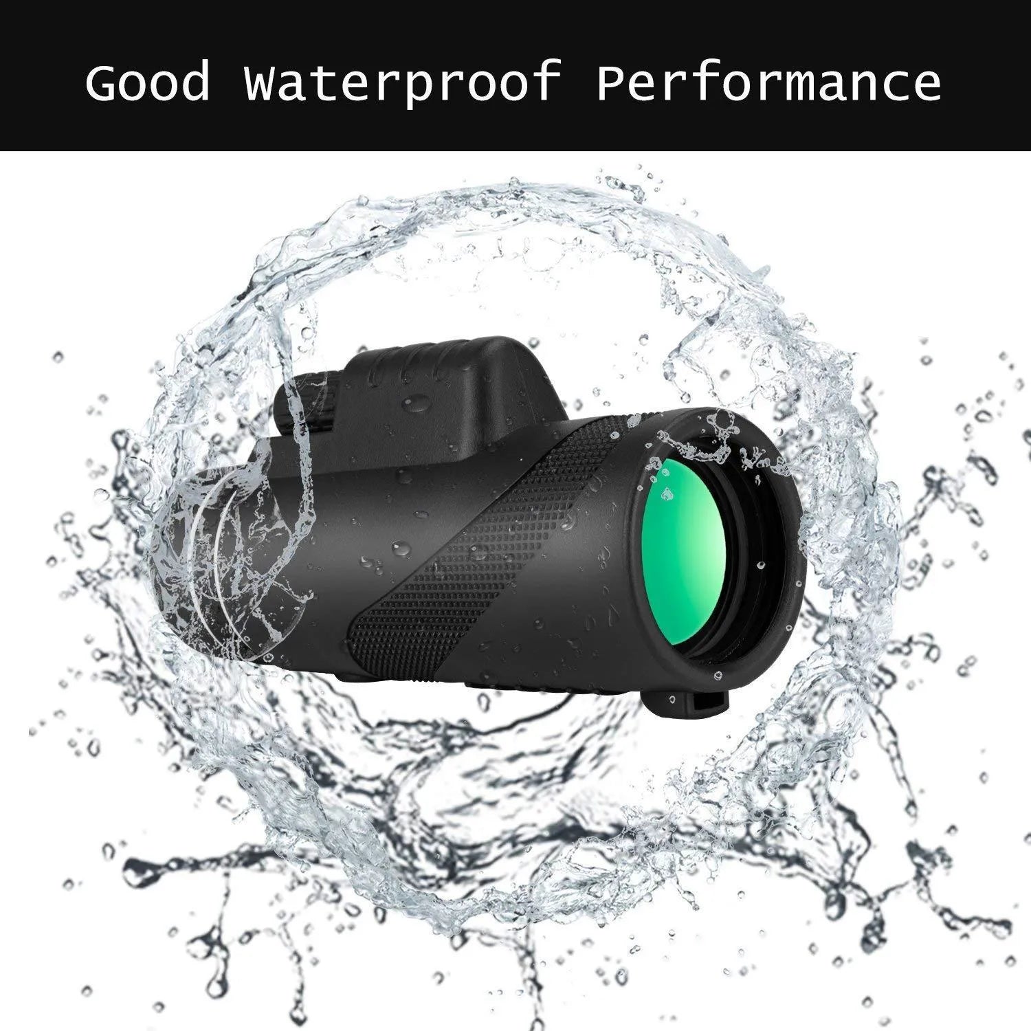 Black HD 40x60 cellphone telescope with 60mm lens, 40x magnification, and waterproof design for outdoor use