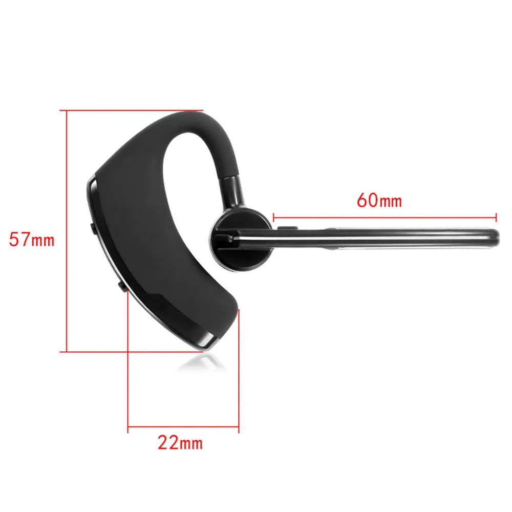 V9 Jerry style Bluetooth headset with single earbud and microphone on a soft black cable.