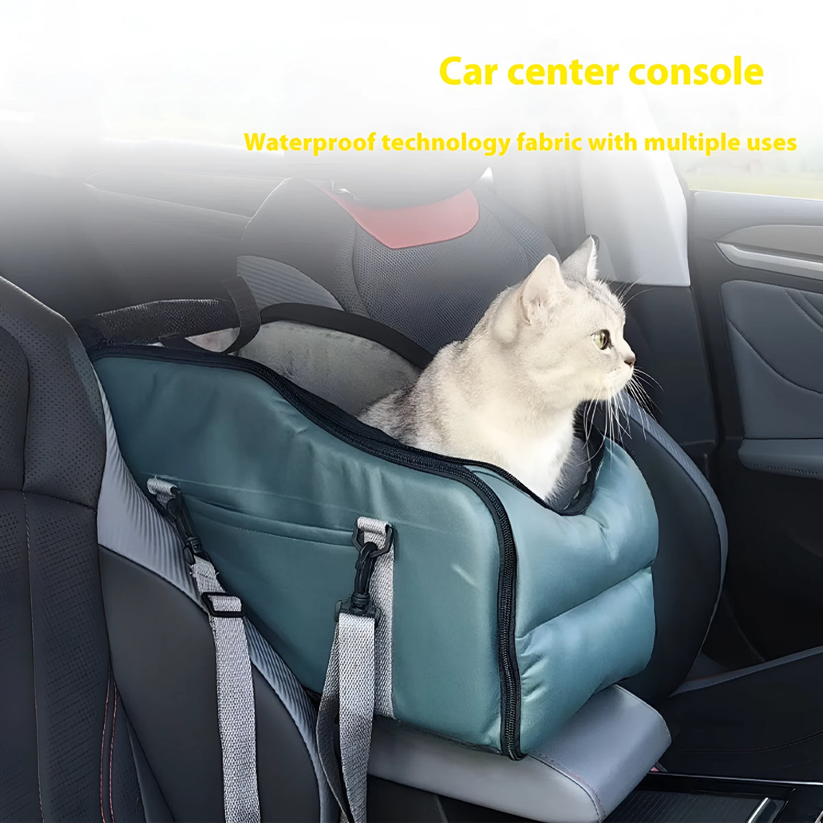 Removable washable car kennel portable pet mat in faux leather and 25D sponge, 45 x 22 x 26.5 cm