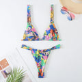 Women's floral printed bikini swimsuit in polyester with multi-colour options