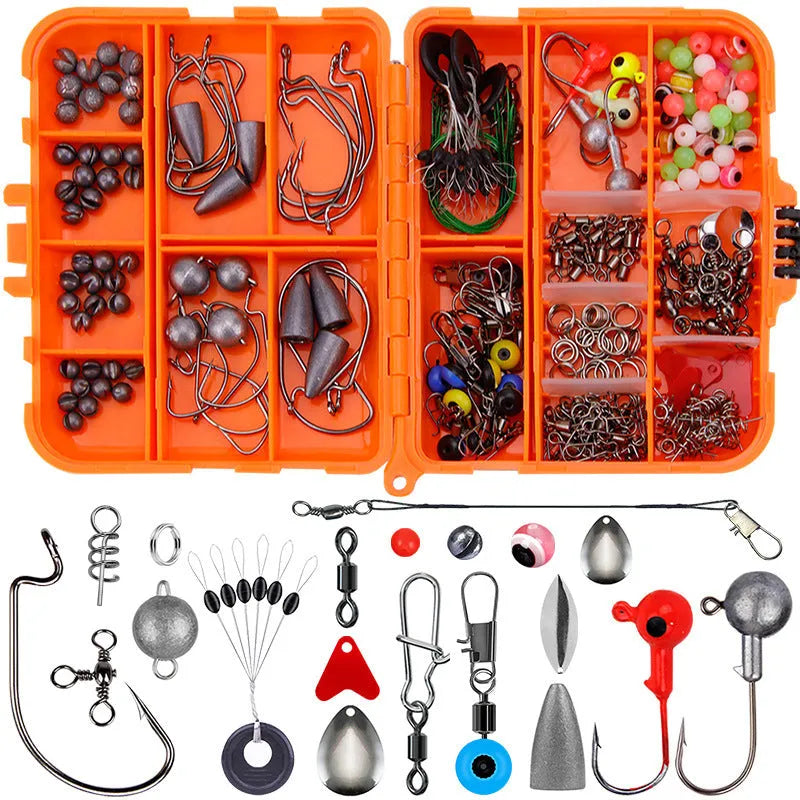 Weihe 257-piece fishing lure accessories set in ABS plastic storage case