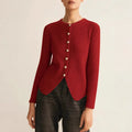 Women's silver yuan collar loose fit cardigan sweater for autumn winter.