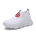 Children's black and white knitted overshoes with MD sole for runway performances