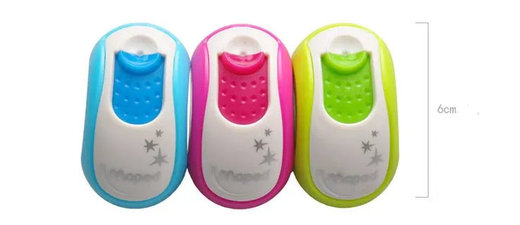 Single hole pencil sharpener with solid closed design for normal and thick pencils in random colour selection