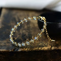Women's 14K gilded bracelet with 6MM natural moonstone crystals in starry sky design