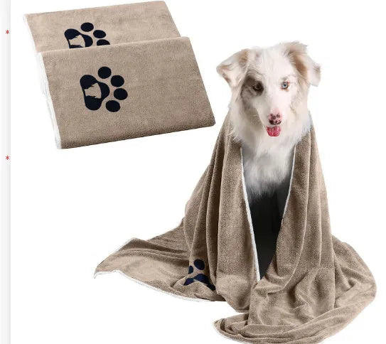 Brown ultra-fine fibre pet towel for dogs, available in 35x75cm and 50x100cm, water absorbing and quick drying.