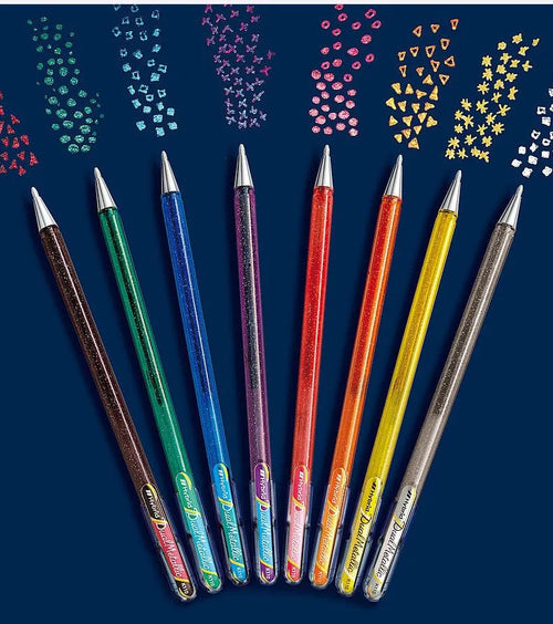 K110 1.0mm gel pen with pearlescent glitter ink in eight colour options.
