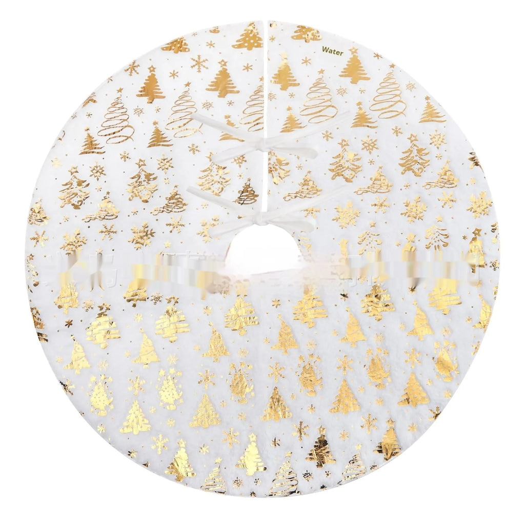 Gilding Snowflake XINGX plush Christmas mat showing festive designs in available sizes from 78cm to 150cm