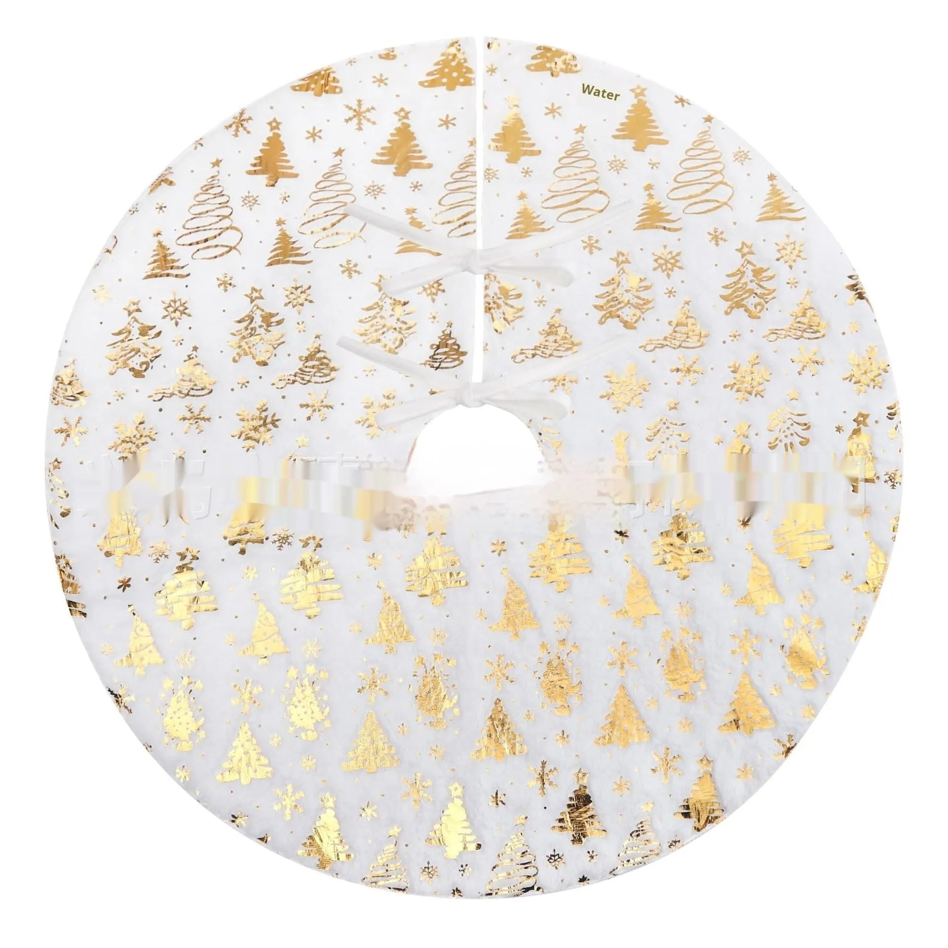 Gilding Snowflake XINGX plush Christmas mat showing festive designs in available sizes from 78cm to 150cm