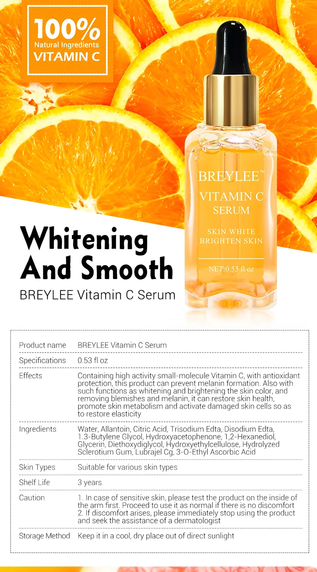 15ml Vitamin C whitening face serum in Purple and Red colour options