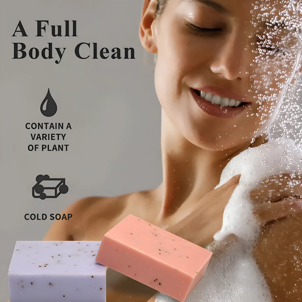 Frosted handmade essential oil soap bar in 100g size for bathing and cleansing