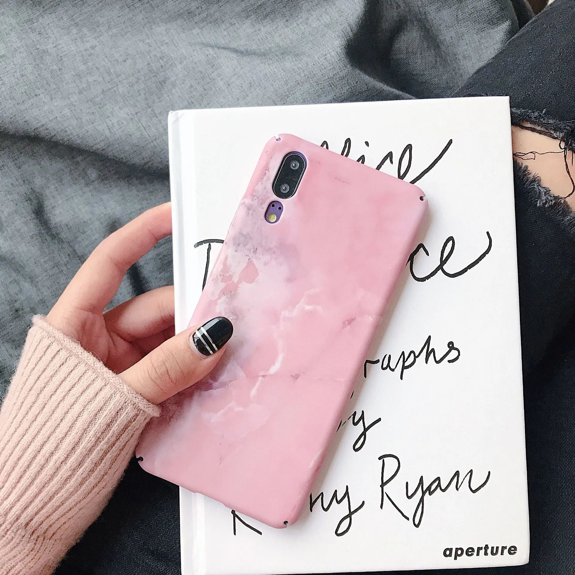 Painted pure colour black phone case for Huawei P20 Pro on a white background