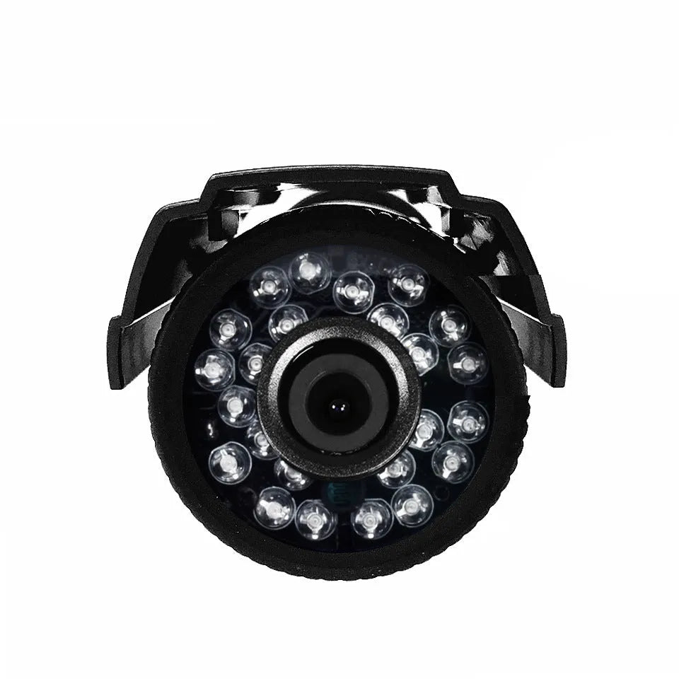 Black AHD HD waterproof surveillance camera with fixed lens, 30m infrared night vision, and ABS plastic waterproof shell