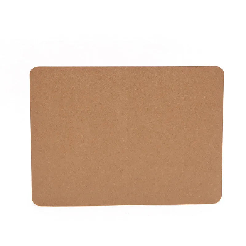 Kraft paper folded greeting cards in black, brown and white showing 10x15cm size
