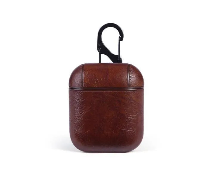 Genuine leather AirPods protective case with 0.5cm slim profile in black colour