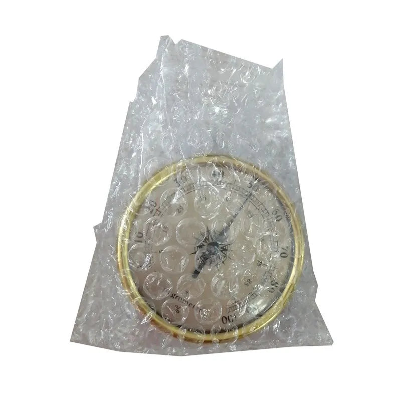 Analogue thermometer and hygrometer with 72mm aluminium dial showing temperature and humidity readings