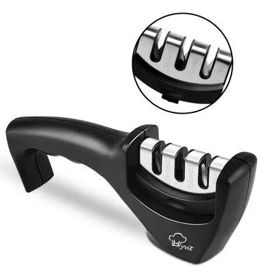 Kitchen knife sharpener with diamond tungsten steel stone and demolition design for cleaning