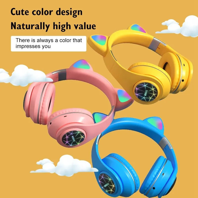 Cat ear wireless sports Bluetooth headset in various colours with head-mounted design for exercise use
