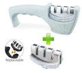 Kitchen knife sharpener with diamond tungsten steel stone and demolition design for cleaning