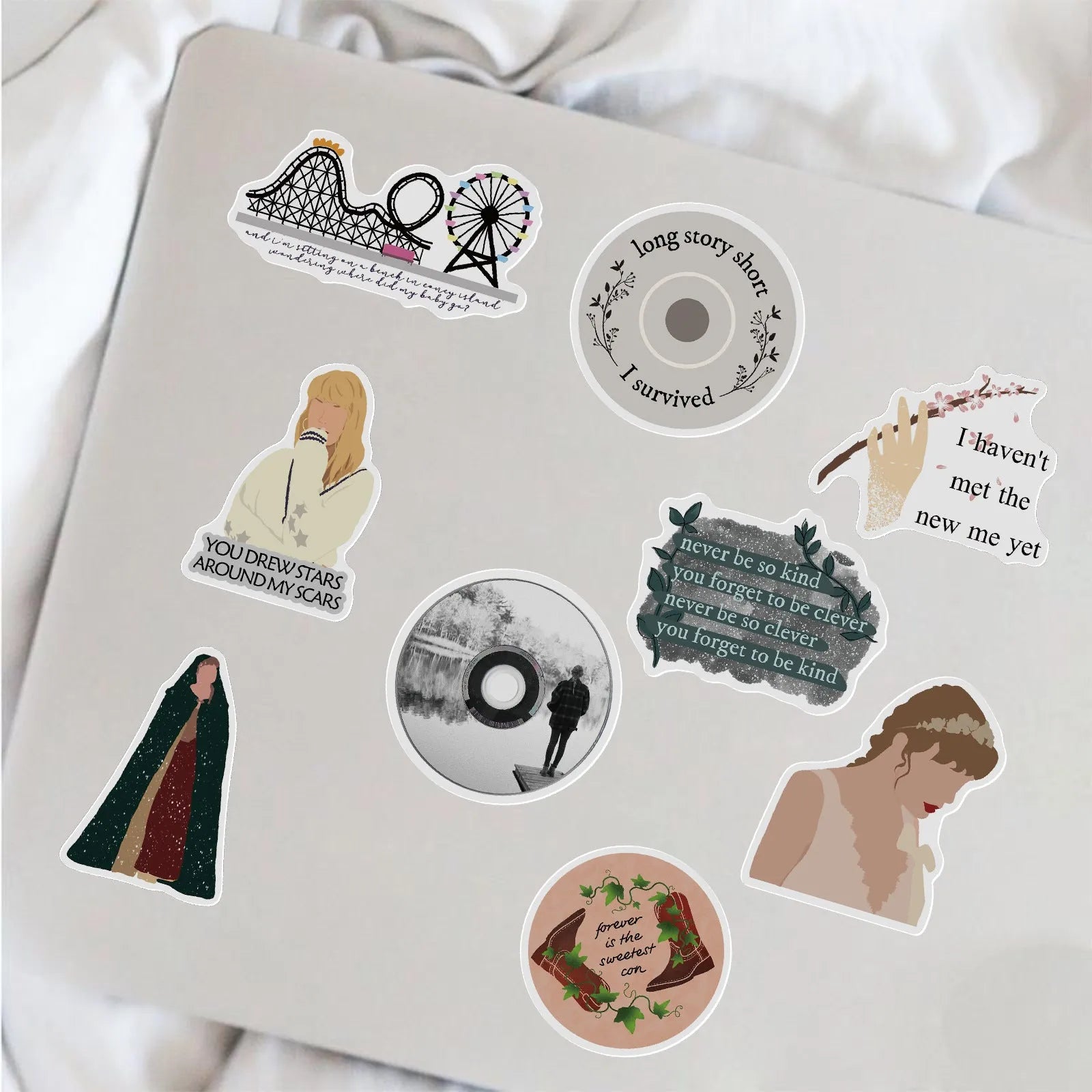 50 waterproof stickers with graffiti and cartoon designs from Mildew album series, 4-6cm size