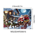 Red Christmas banner with Santa Claus design measuring 210 by 150 centimetres