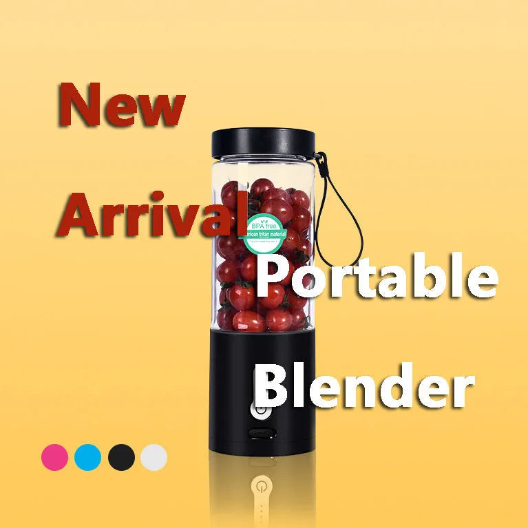 Portable rechargeable blender with 530ml plastic cup in choice of colours