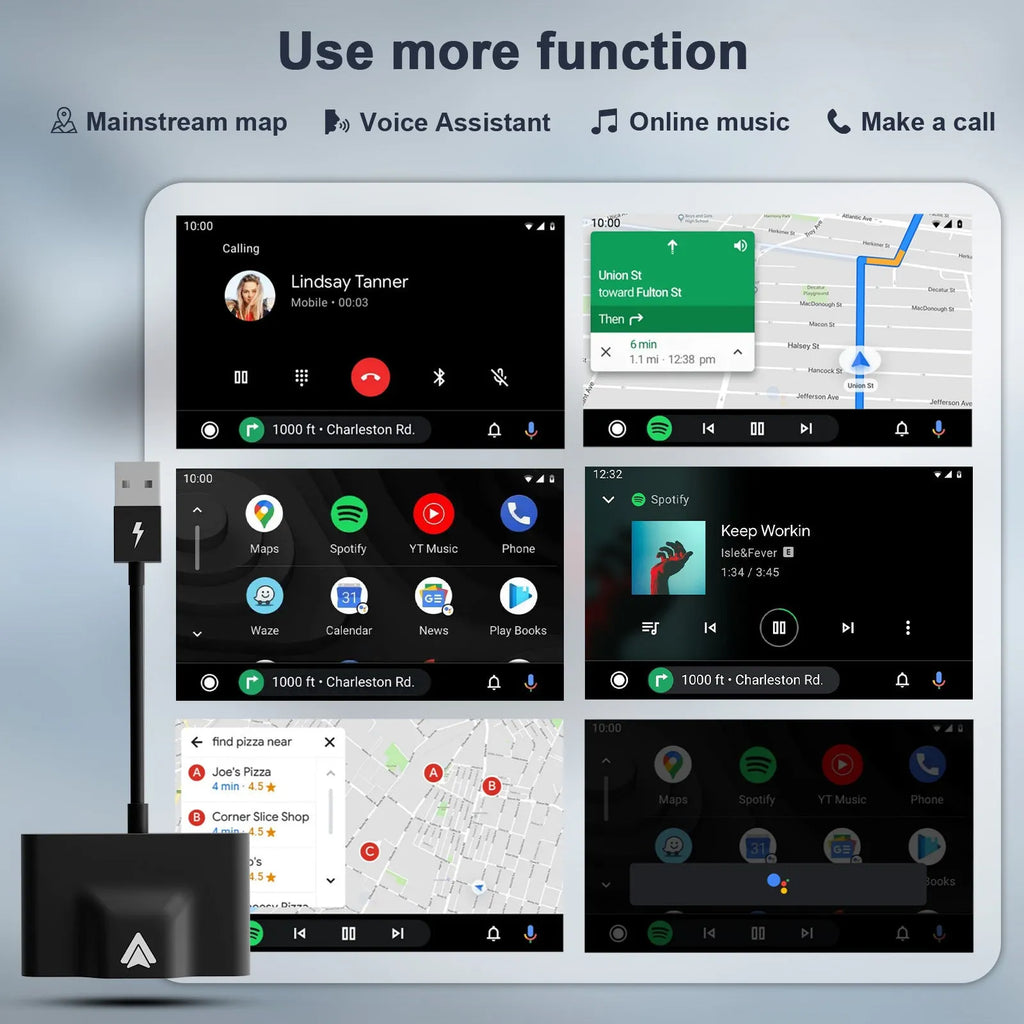 Car wired to wireless Android system adaptor with multiple colour options for original CARPLAY vehicle models