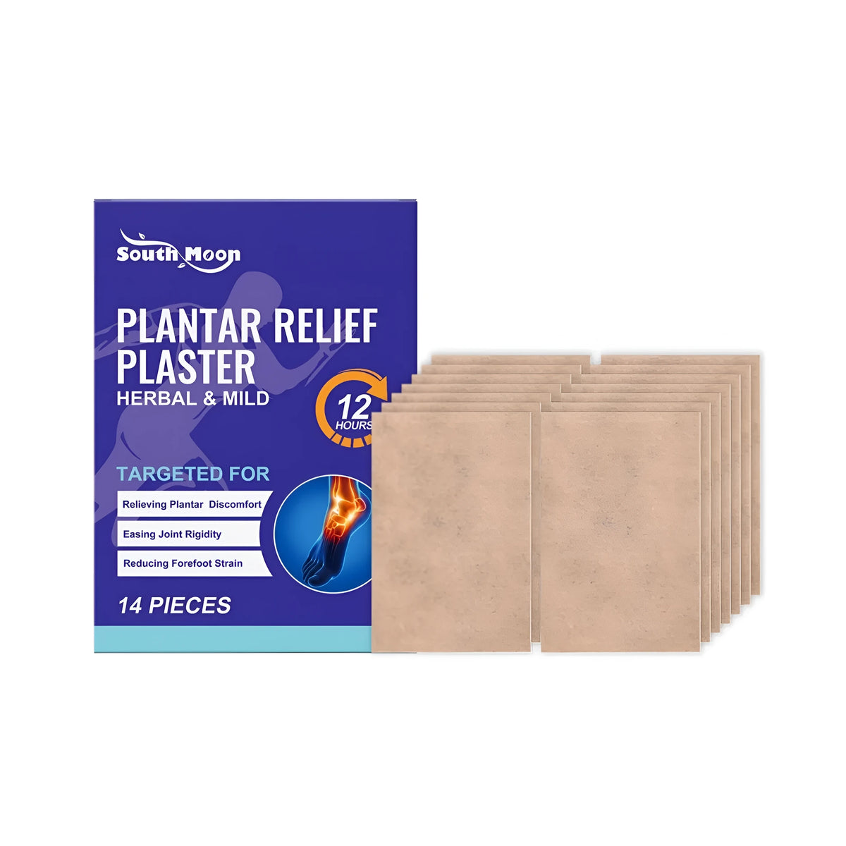 Foot soothing gel patches pack containing 14 pieces with horse chestnut and botanical oils