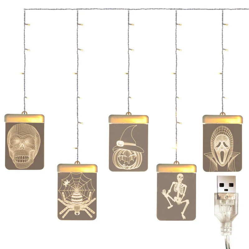 Halloween decoration LED icicle light with acrylic shell, USB power, white colour