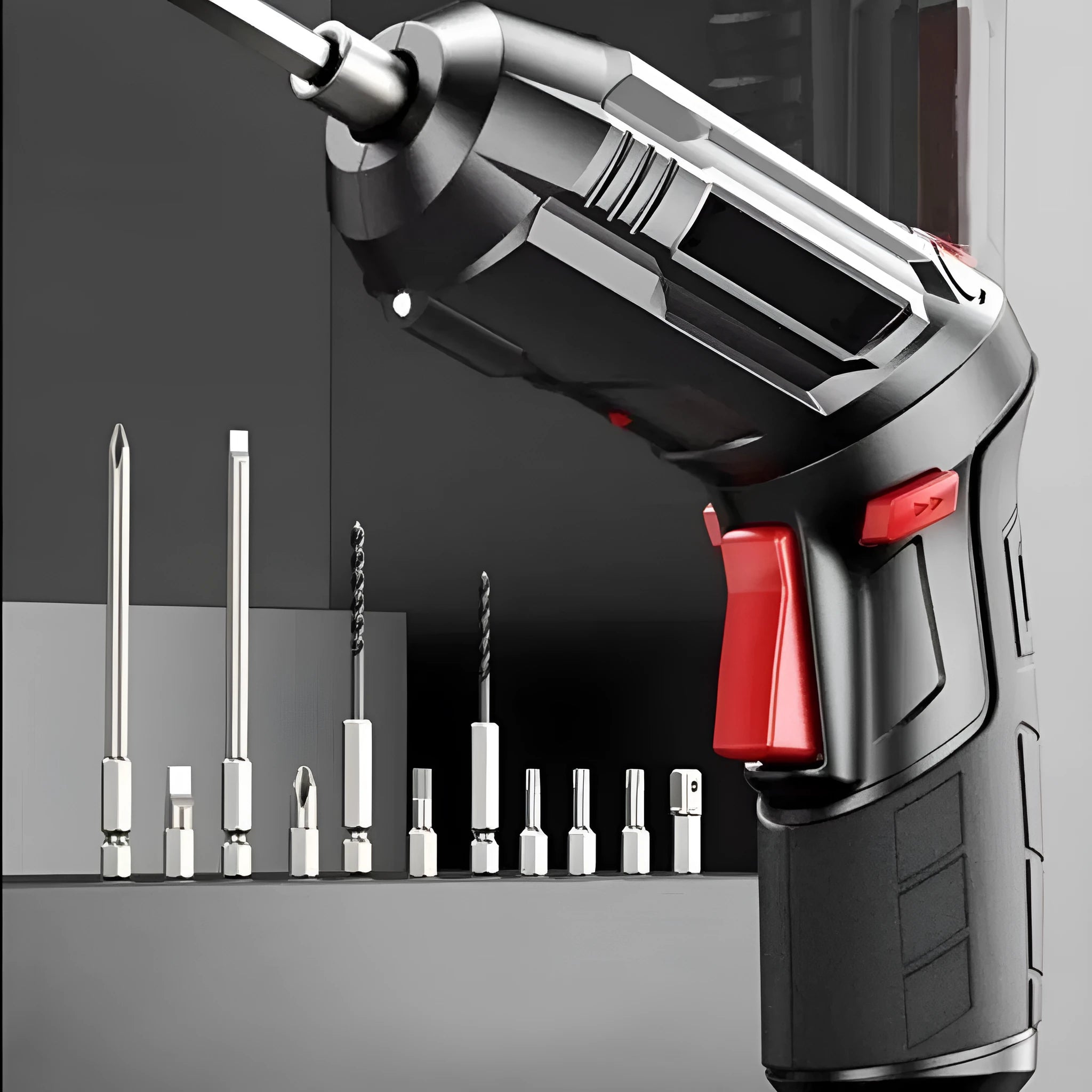 Compact electric screwdriver with lithium battery and utility bag options